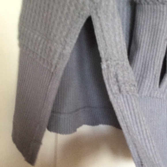 Free people waffle top shirt tunic xs 0 2 gray - Picture 4 of 4